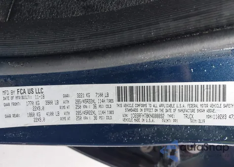 2019 Ram 1500 Limited 4X4 5'7 Box из США, поврежденный, VIN 1C6SRFHT8KN688892